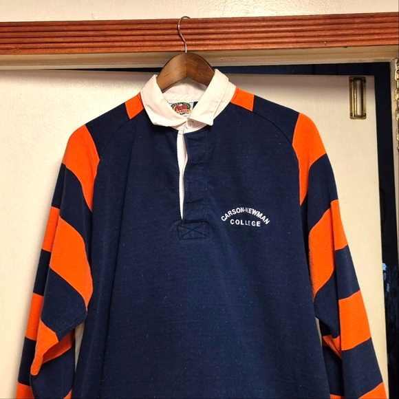 Carson-Newman College Men's Navy and Orange Rugby Shirt - Picture 1 of 8